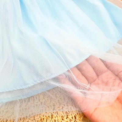  Conj. Blusa Princesa Cinderela e Saia em Tule - Azul Bebê